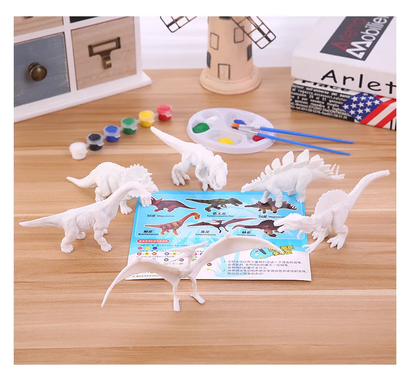 Керамические украшения вы принимаете собственное готов к использованию краски динозавра diy странные новые 3-D обои с изображением цвет имитационная модель детской одежды с возможностью креативного самостоятельного выбора между игрушка