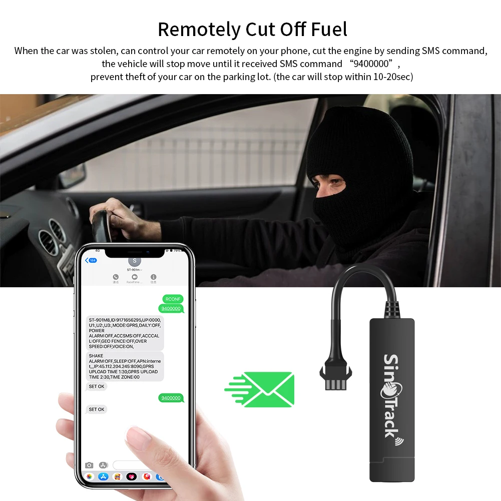 SinoTrack ST-901A Motorcycle Car Tracker Real time PC APP Online Tracking System Support Alarm Motification