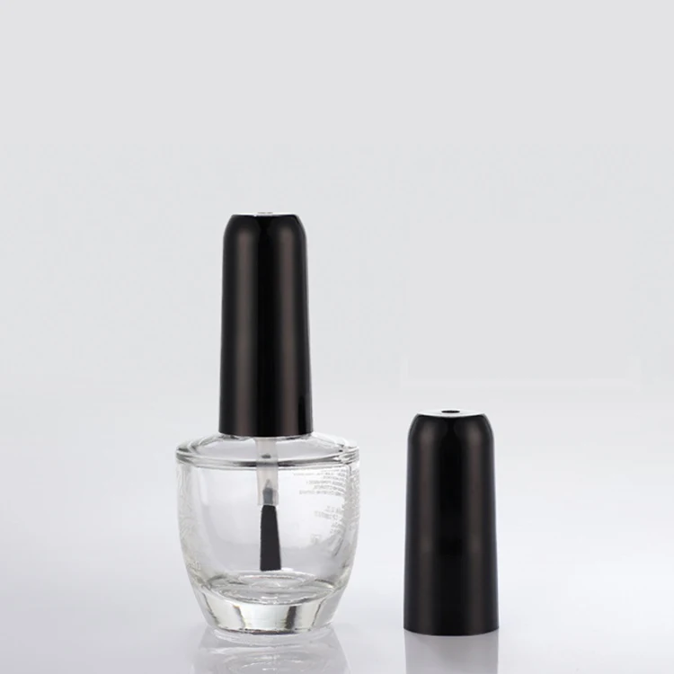 Promotion black color and screw type  plastic nail polish bottle cap with brush
