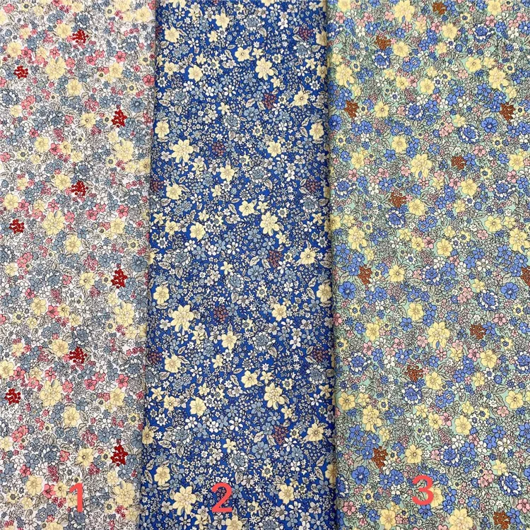 Wholesale printed woven plain floral poplin 100% cotton fabric for baby