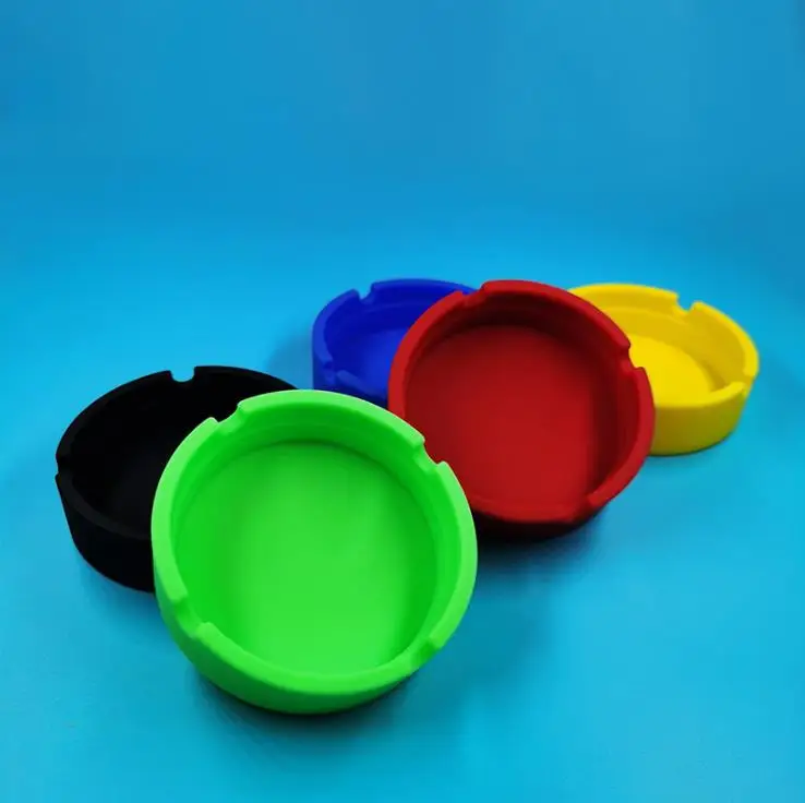 Round Rubber Ash tray Custom logo portable heat resistance silicone cigar ash tray ashtray cigarettes