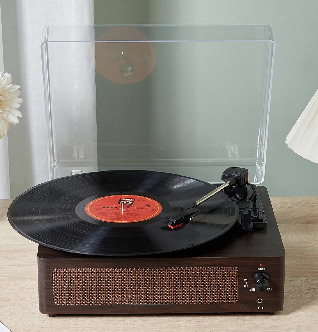 In stock Factory Wholesale Popular Turntable Record Player Speaker Electronic Classic Wooden Player Vinyl Record Player