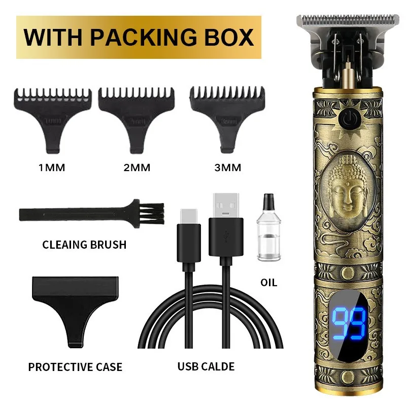 Wholesale Cordless Hair Trimmer USB T9 Hair Trimmer Hair Clipper Professional Man Maquinas De Cortar Cabello Barber Vintage