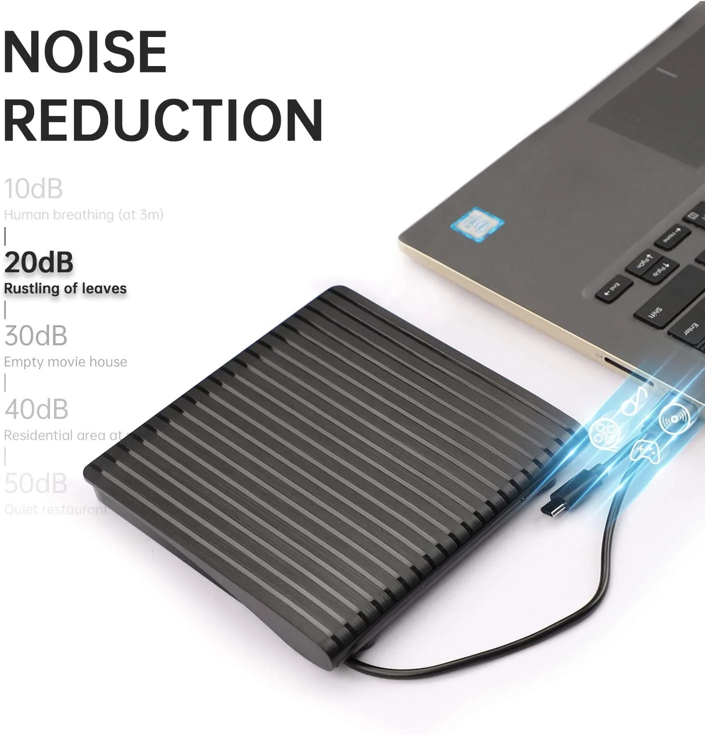 
Raycue USB 3.0 Portable Drive Rewriter Slim External CD DVD Player 