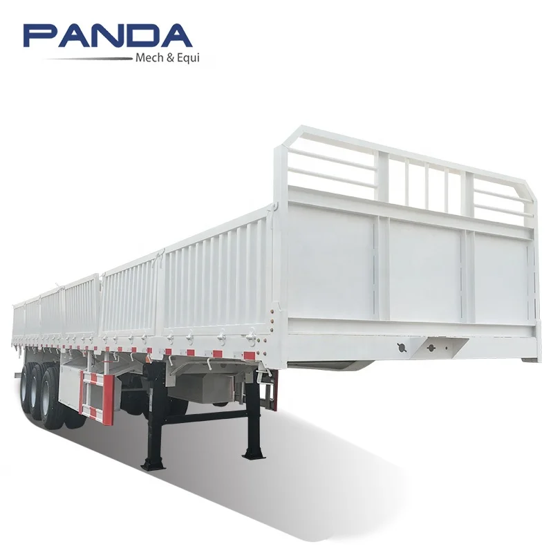 Bulk cargo sidewall trailer side board flatbed trailer 3 axle semi trailer with side wall