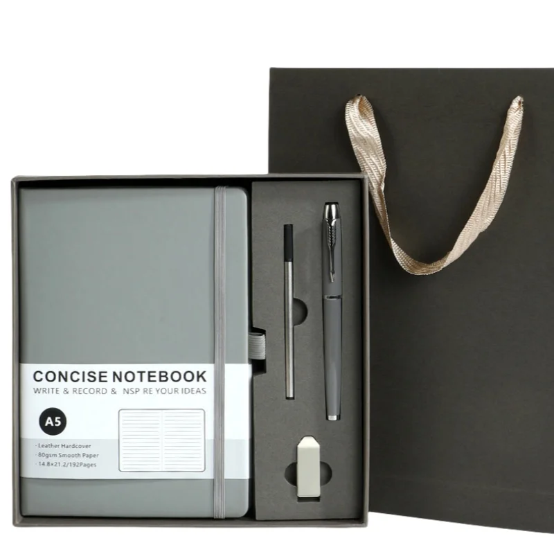 Q&n Personalized Binding Notebook A4 A5 Luxury Executive pu leather Diary Notebook With USB Logo