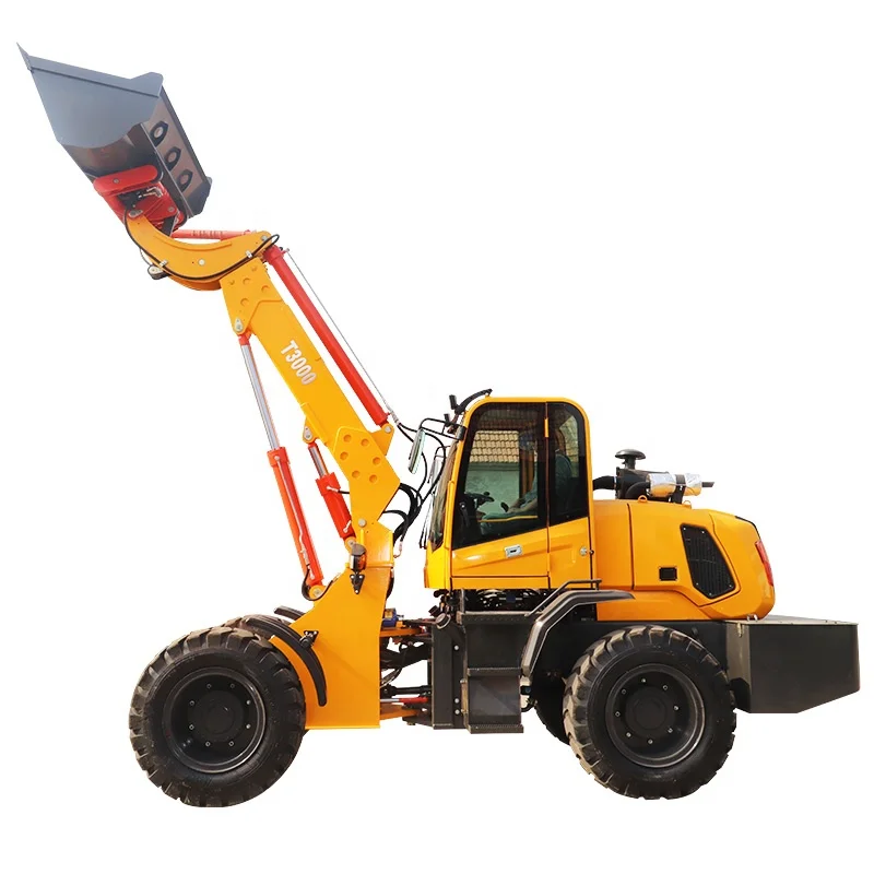China 3 ton Heavy Telehandler 4WD Telescopic Loader mini 4 Wheel Steering Telescopic Forklift