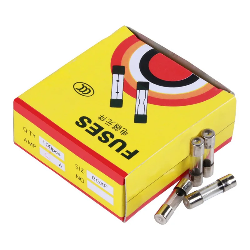 100 шт. 5*20 мм Предохранитель стеклянный предохранитель 250V 0.1A 0.2A 0.5A 1A 2A 3A 3.15A 4A 5A 6A 7A 8A 10A 12A 15A 20A 30A быстродействующие 5x20mm
