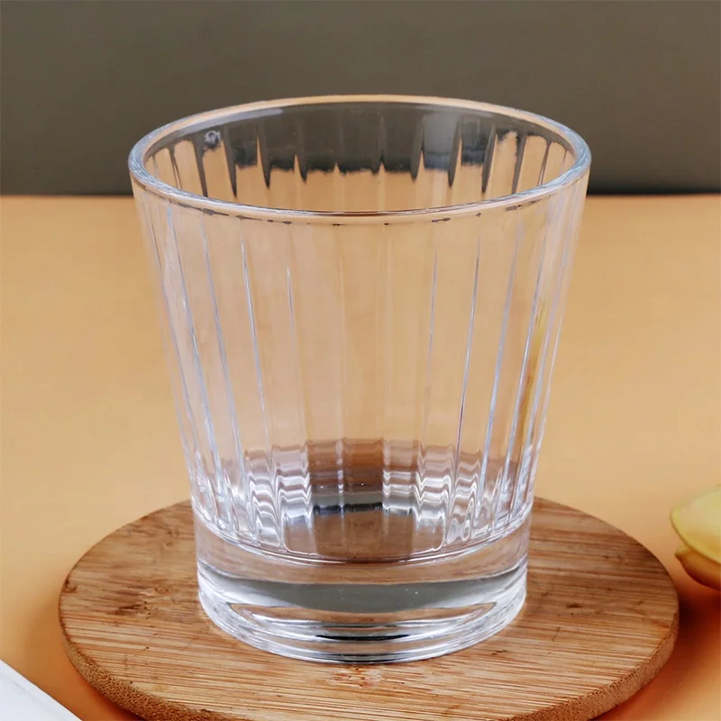 Embossed Plain Weave Mixed Glassware Highball Glasses Rocks Glasses,Clear Premium Drinking Glass Tumbler for Beverage