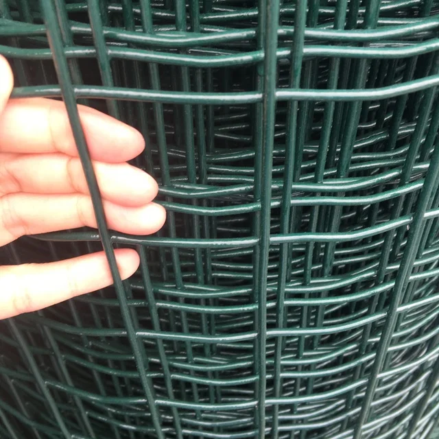 2'x4' PVC coated Euro Fence Welded wire mesh rolls used as garden decorative security fencing