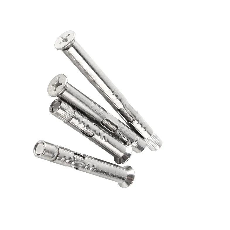 stainless steel 304 316 cross recessed flat head expansion bolt door window built in sleeve anchor