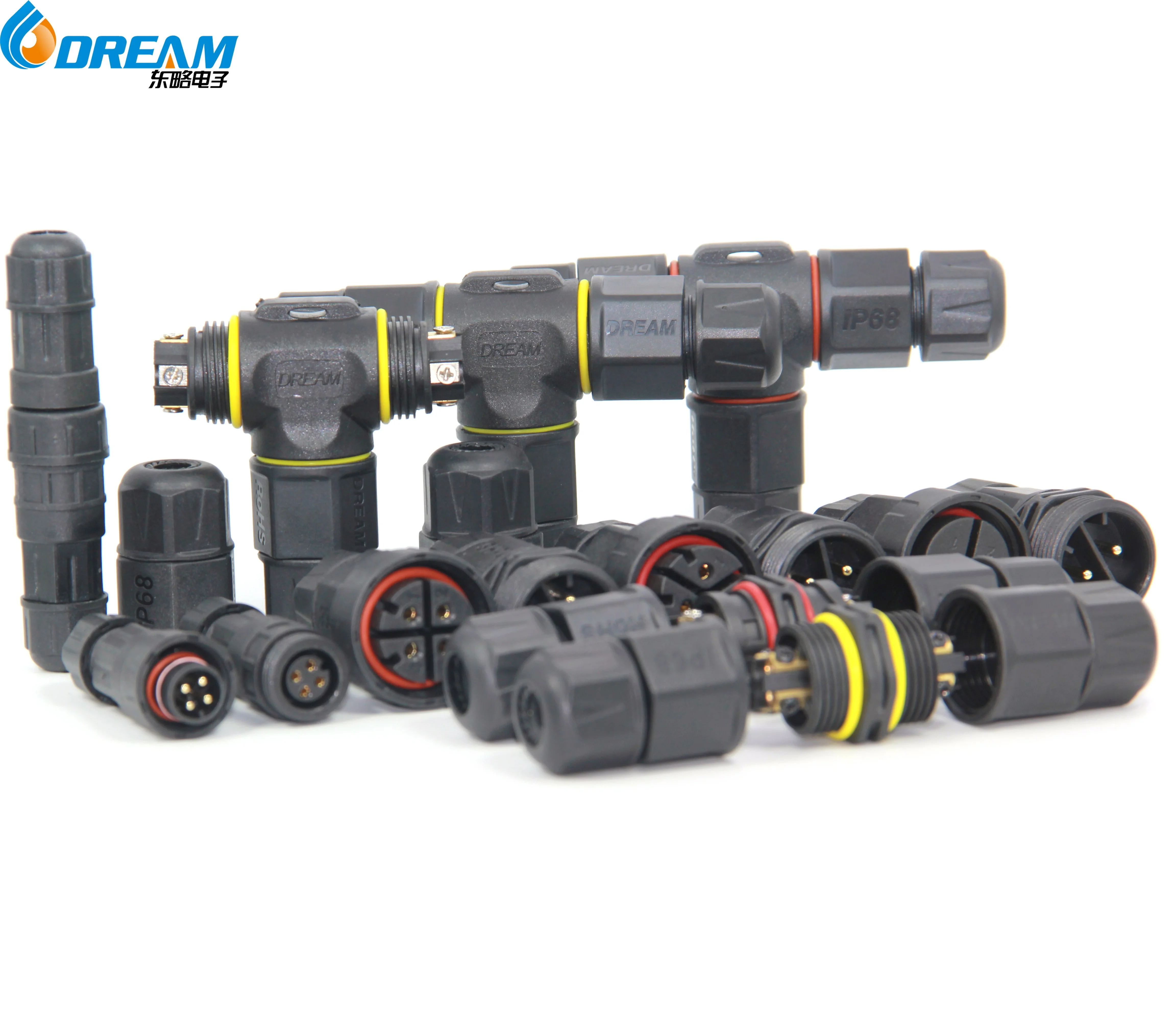 Waterproof IP68 T Shape Wire Connector 3Pin Lighting Connection Terminal Blocks