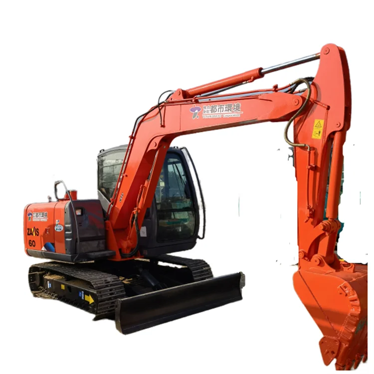 Used crawler excavators with shovel 6t mini earth digger Japan Original Hitachi ZX60 pavement construction machinery low price