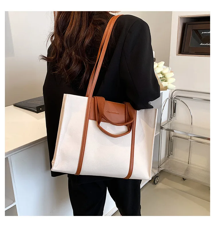 Large Capacity Ladies Handbags Fashion Lady Shoulder CrossBody Bags Canvas Woman Tote Bags