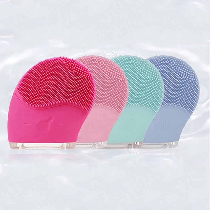 Waterproof Electric Silicone Exfoliate Facial Cleansing Brush Sonic Vibrate Face Cleanser