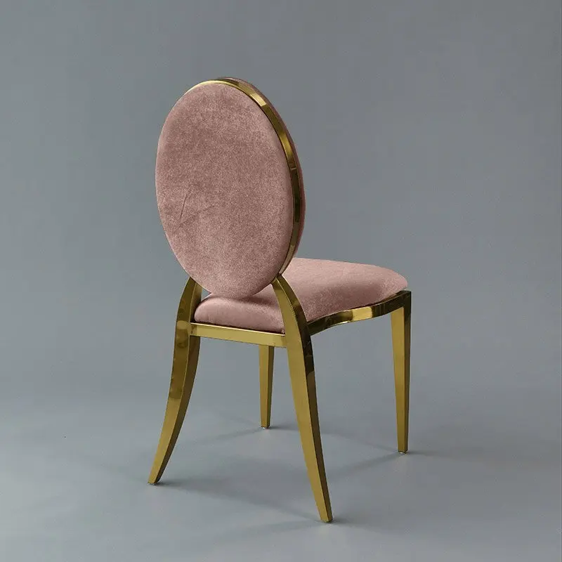 Factory supply pink and gold events stainless steel stackable chair gold luxury louis events banquet wedding chairs for event