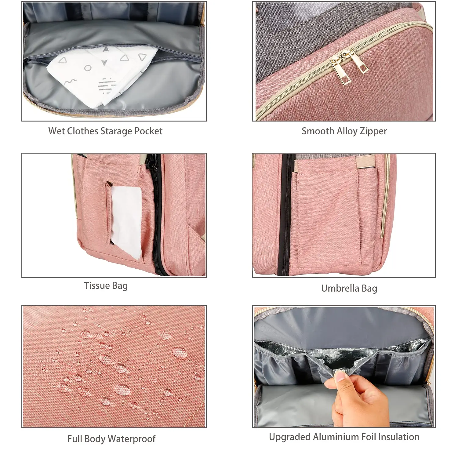 Бесплатный образец 5 в 1, Портативная сумка для подгузников, рюкзак с подставкой для пеленания, детская складная сумка для путешествий