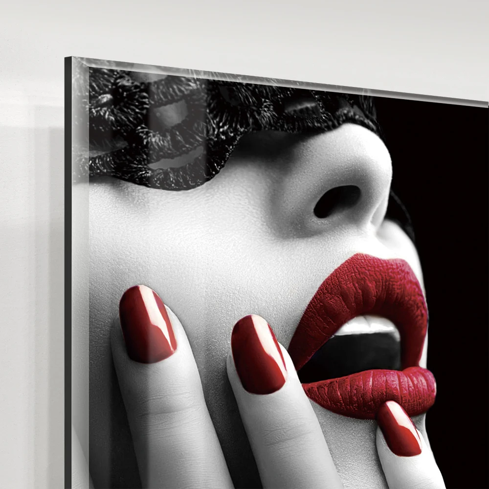 Factory Top Ranking Product Sexy Red Lips Painting Canvas Wall Art Oil Print Wall Decor Modern Decorative for Living Room