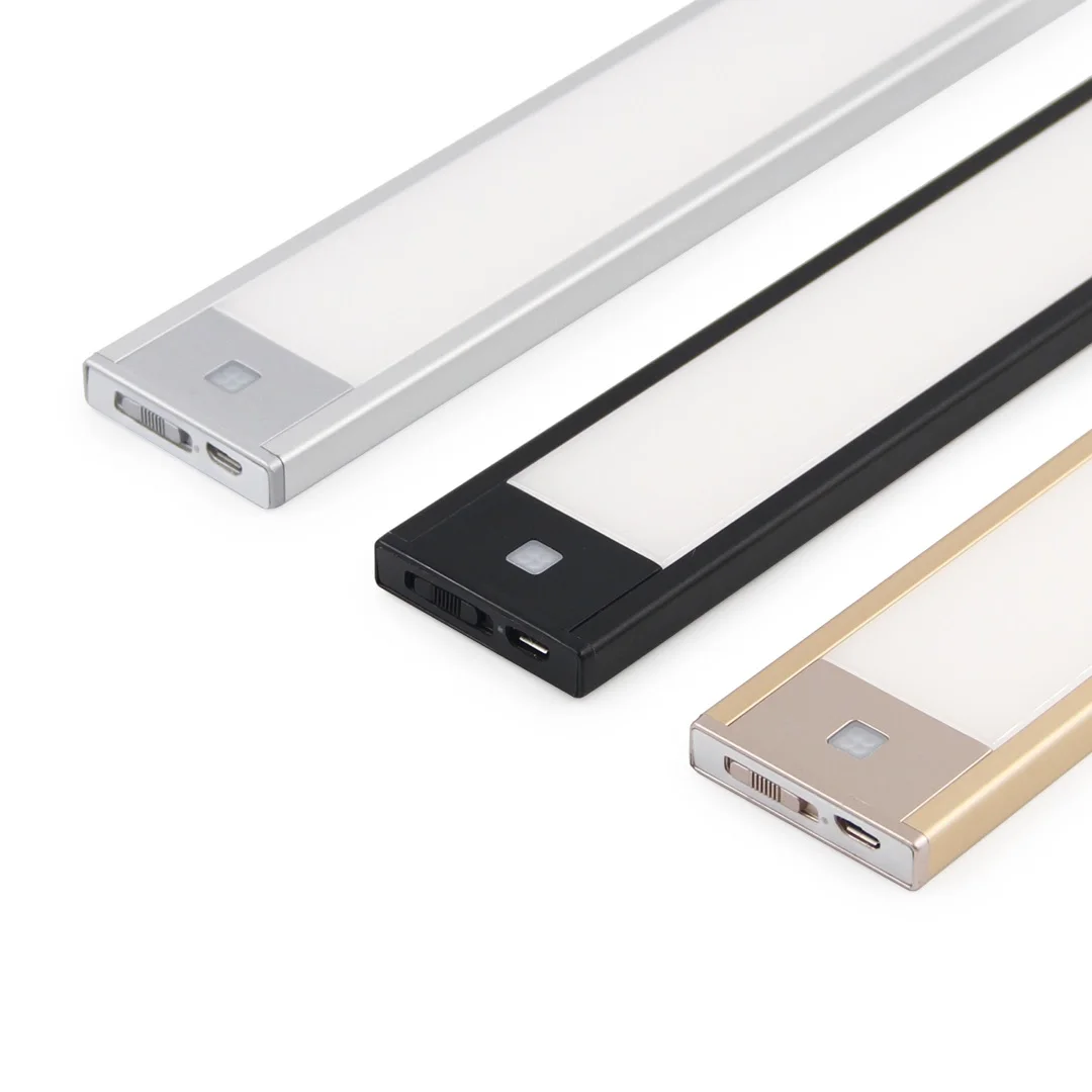 Battery Motion Sensor LED Closet Light 90 Modern Sensor Switch Indoor Lighting Rechargeable Usb Light Black 80cm Home Office 0.3