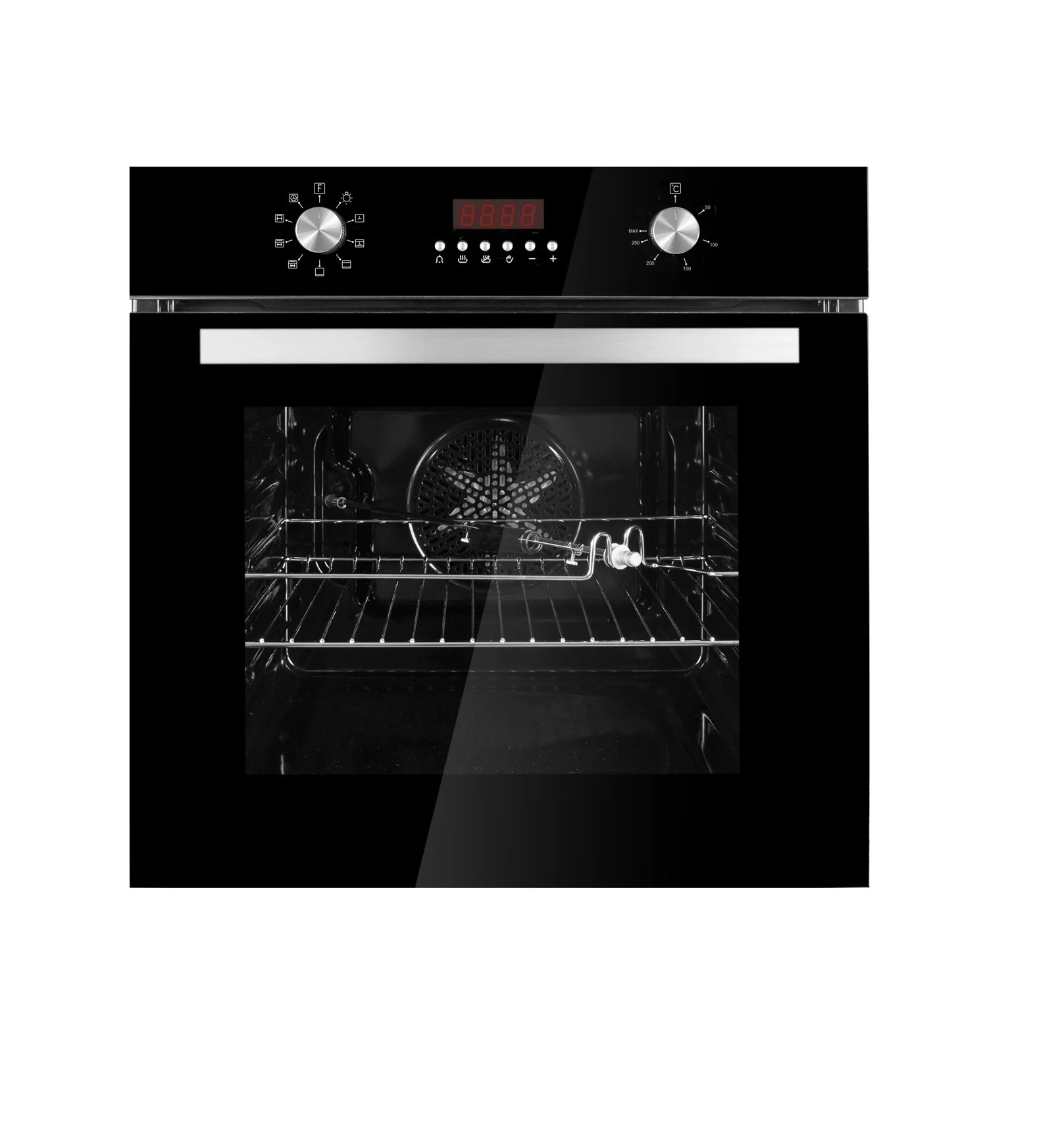 Retro Built In Electric Oven Electric Pizza Oven Ivory Glass Door Home Cooking Bread Ceramic Oven For Home Kitchen Appliances
