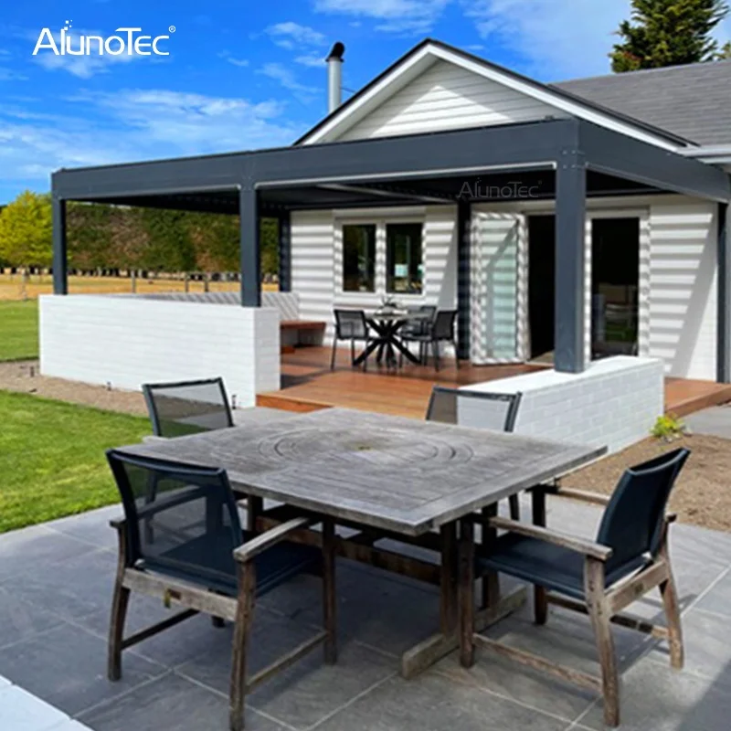 Factory Wholesale Bioclimatic Aluminum Pergola 3x3 4x3 5x4 6x4 Size With LED Lights For Cabanas