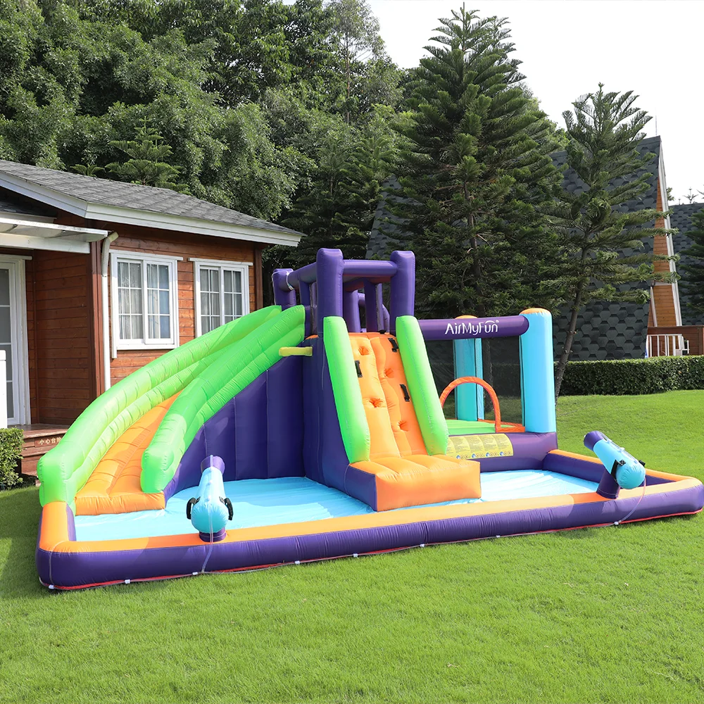 Airmyfun Pool Water Squirt Toy Party Funny Play Inflatable Slide Bouncer Indoor Jumping Castle Bouncy House