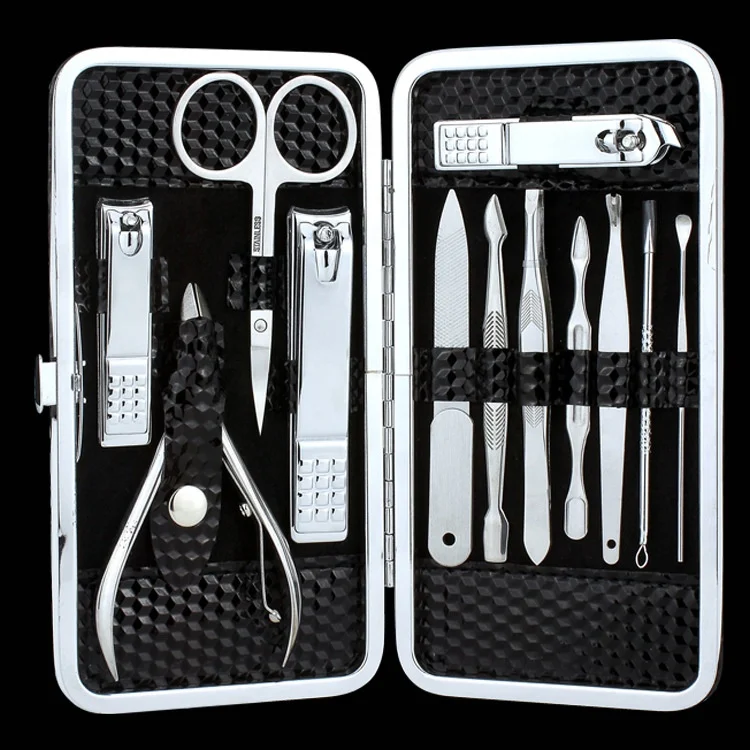 Gold Beauty Care Elegant 12pcs Manicure Pedicure Household Salon Tools Cuticle Exfoliate Nail Set