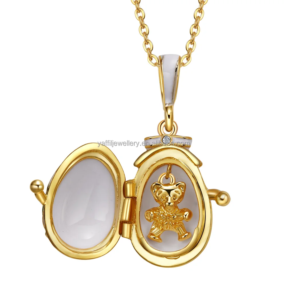 Wholesale Enamel Necklaces Handmade Jewelry Cute Bear Inside