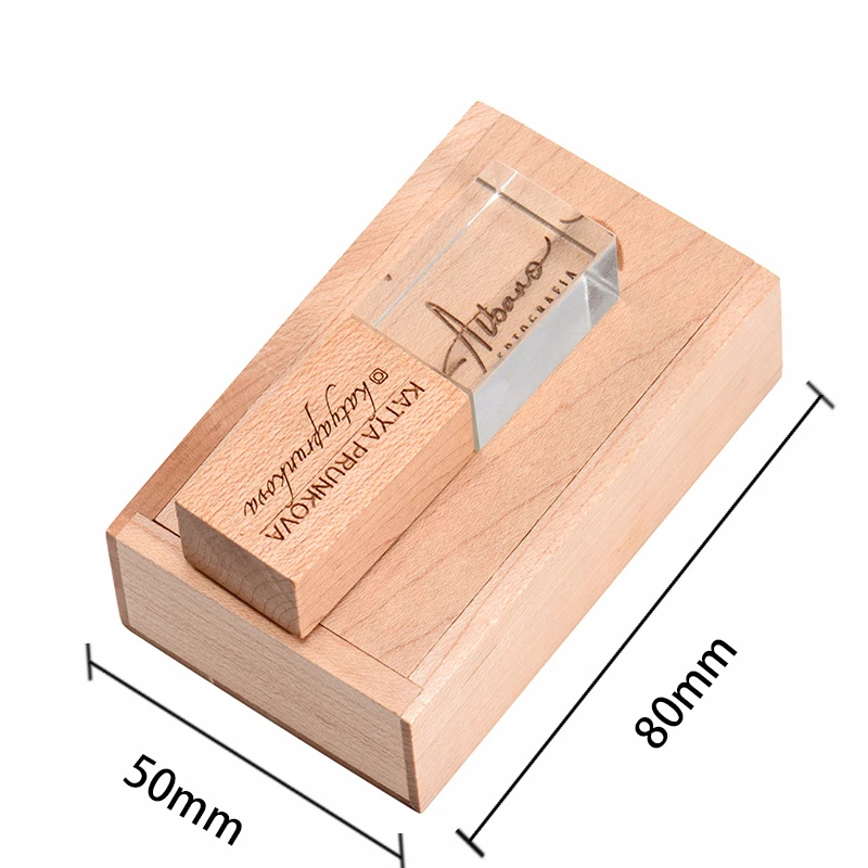 Wooden USB Flash Drive 128GB 64GB For Gifts Sending