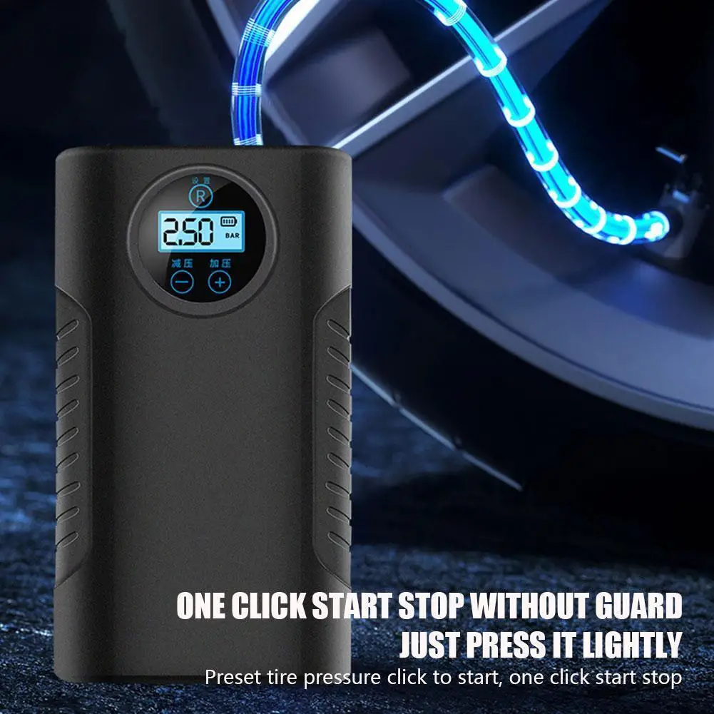 12V Digital Automatic 4000mah Cordless Wireless Handheld Inflation Mobile Car Tyre Air Pump Compressor Car Tyre Inflator Pump