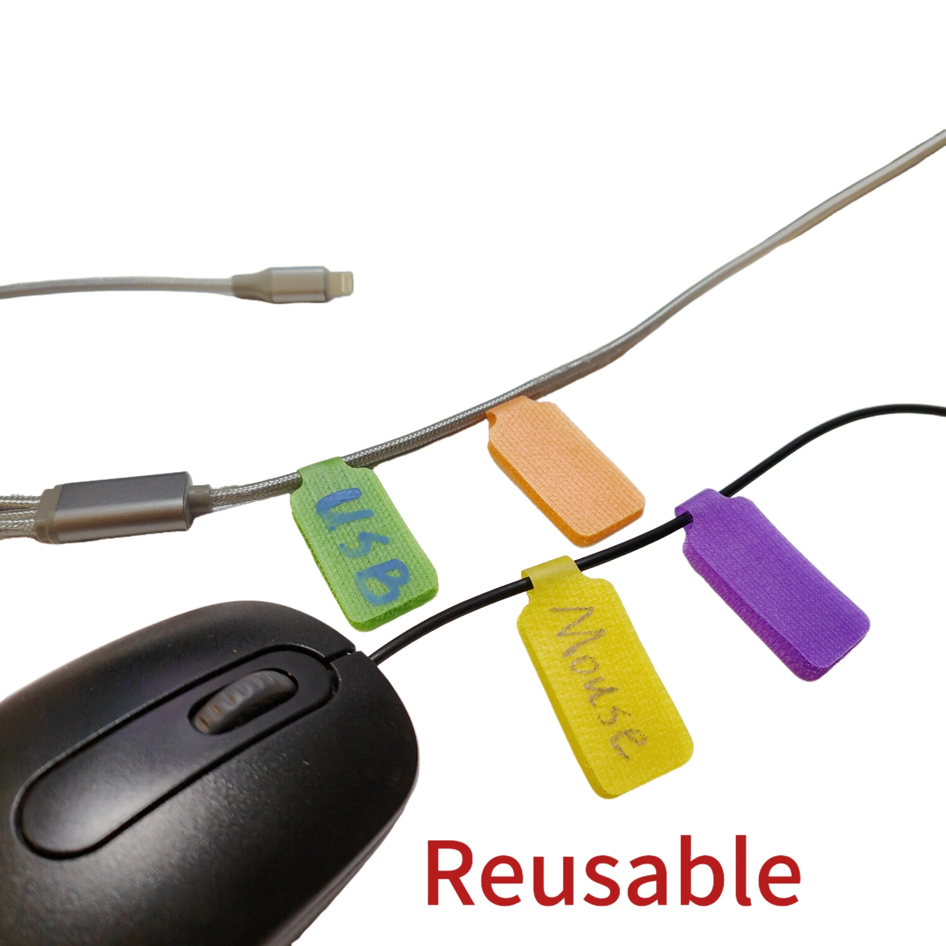 2022 Hot Multi-Color Cable Management  Write On Cord Labels Wire Cable Tags Cable Labels