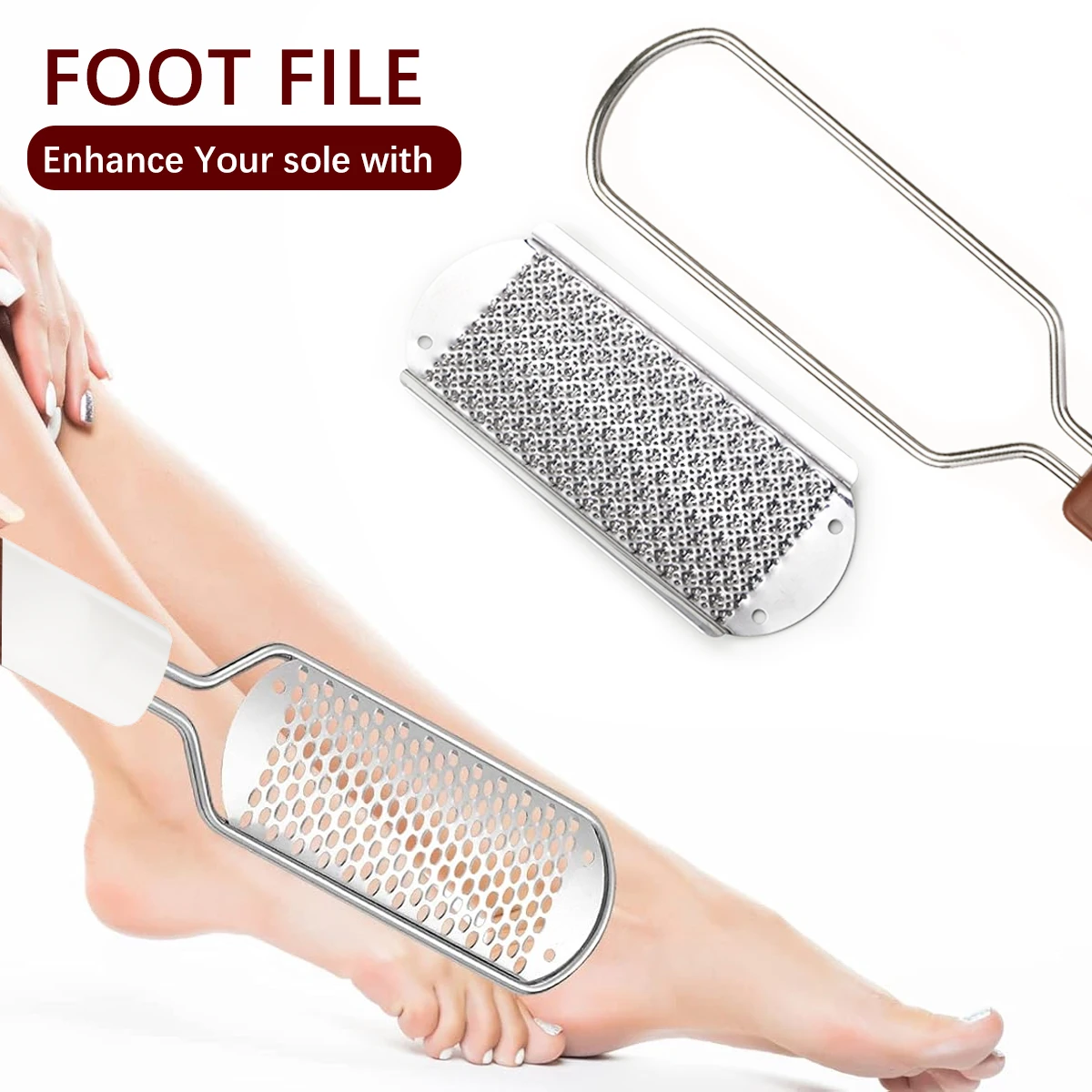 ZRKGEL Professional  Feet Callus Remover Pedicure Stainless Steel Foot File Replacement Metal for foot care nail salon