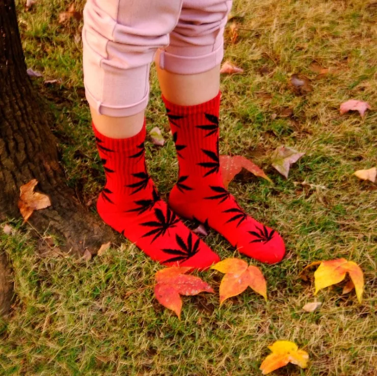 
Cheap Women Men Ankle Maple Sock Hemp Meias Leaf Female Spring Summer Autumn Skateboard Hip Hop Socks 