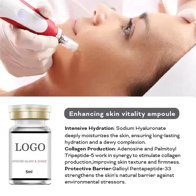 SKIN BOOSTER Microneedle Serum Rejuvenating Solution Intense Glow & Shine Moisturized Natural Skin 5ml