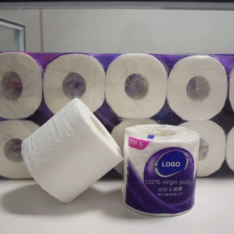 Wholesale custom 3 ply layer logo printed core bathroom branded personalized bamboo toilet tissue paper roll
