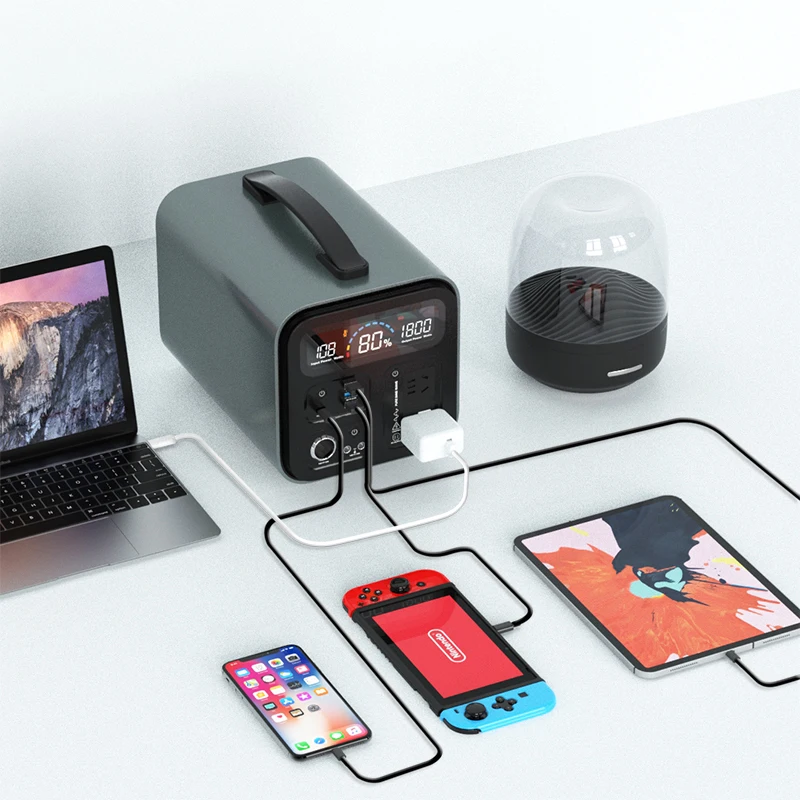 500w Portable Rechargeable Power Station 1000w Outdoor Power Supply  AC DC Mobile Solar Power Station for home Outdoor Camping