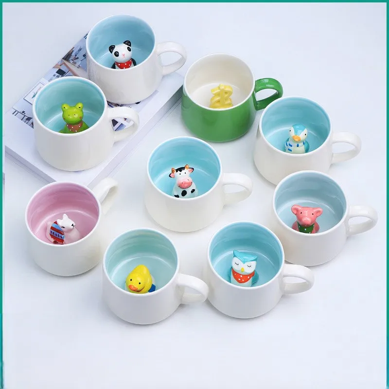 Solid Color Panda 3D Mug New Animal Ceramic Cup for Breakfast for Milk and Coffee