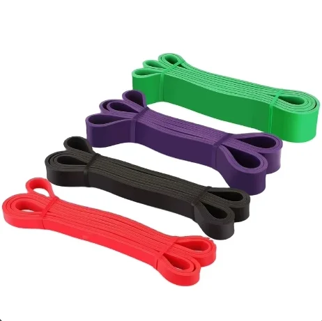 NQ SPORTS 4-Pcs Set of Latex Rubber Pull-Up Resistance Bands Elastic Workout Long Power Circle Bands Home Exercise Fitness Bands