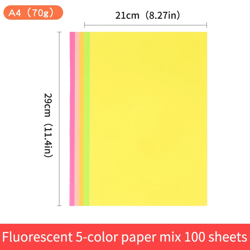 Craft Fluorescent Color Paper Sheet Cardboard Construction Paper 80 Gsm for School Kids Confetti A4 Paper Black