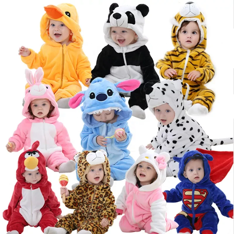 Flannel Costume Baby Clothes Kids Animal Winter Baby Rompers Jumpsuit for Girls Boys Rabbit Tigger Panda Pajama Set Full Unisex