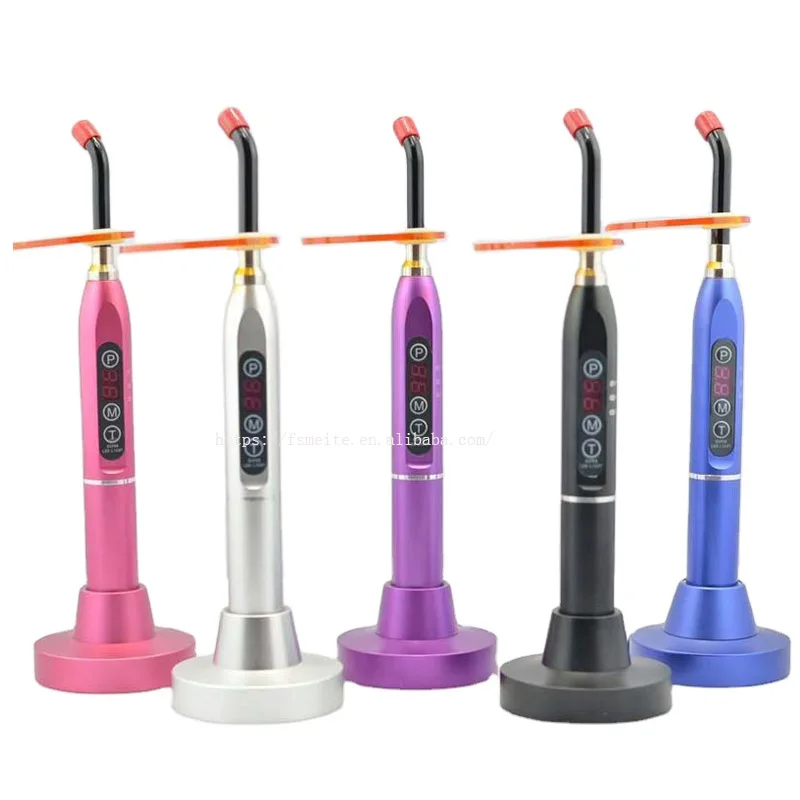 Colorful Metal Shell Oral Whitening 5W LED Digital Display Seat Dental Filling Dental Blue Light Curing Machine