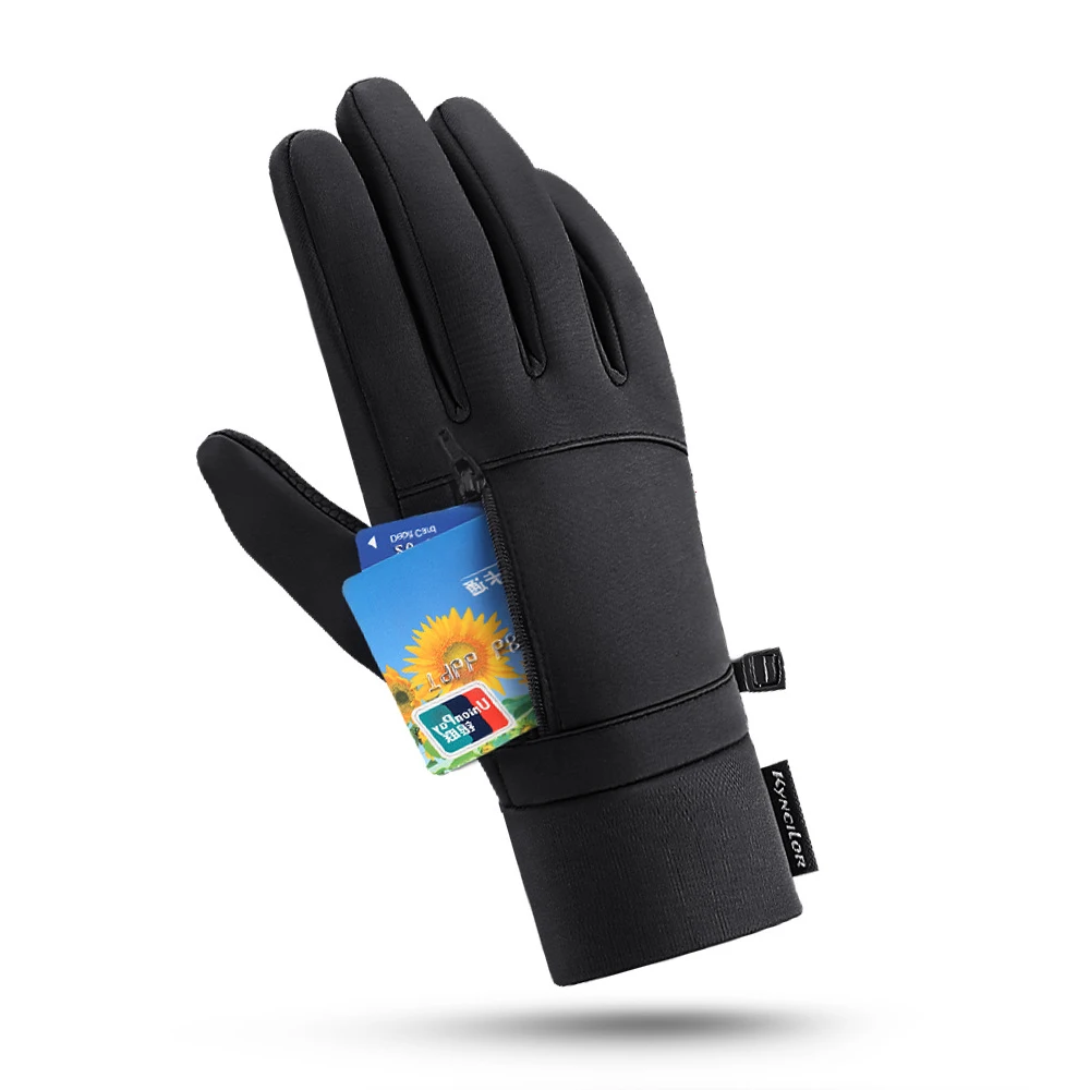 Winter Waterproof Touchscreen Zipper Gloves Full Fingered Anti Slip for Bike Motorcycle