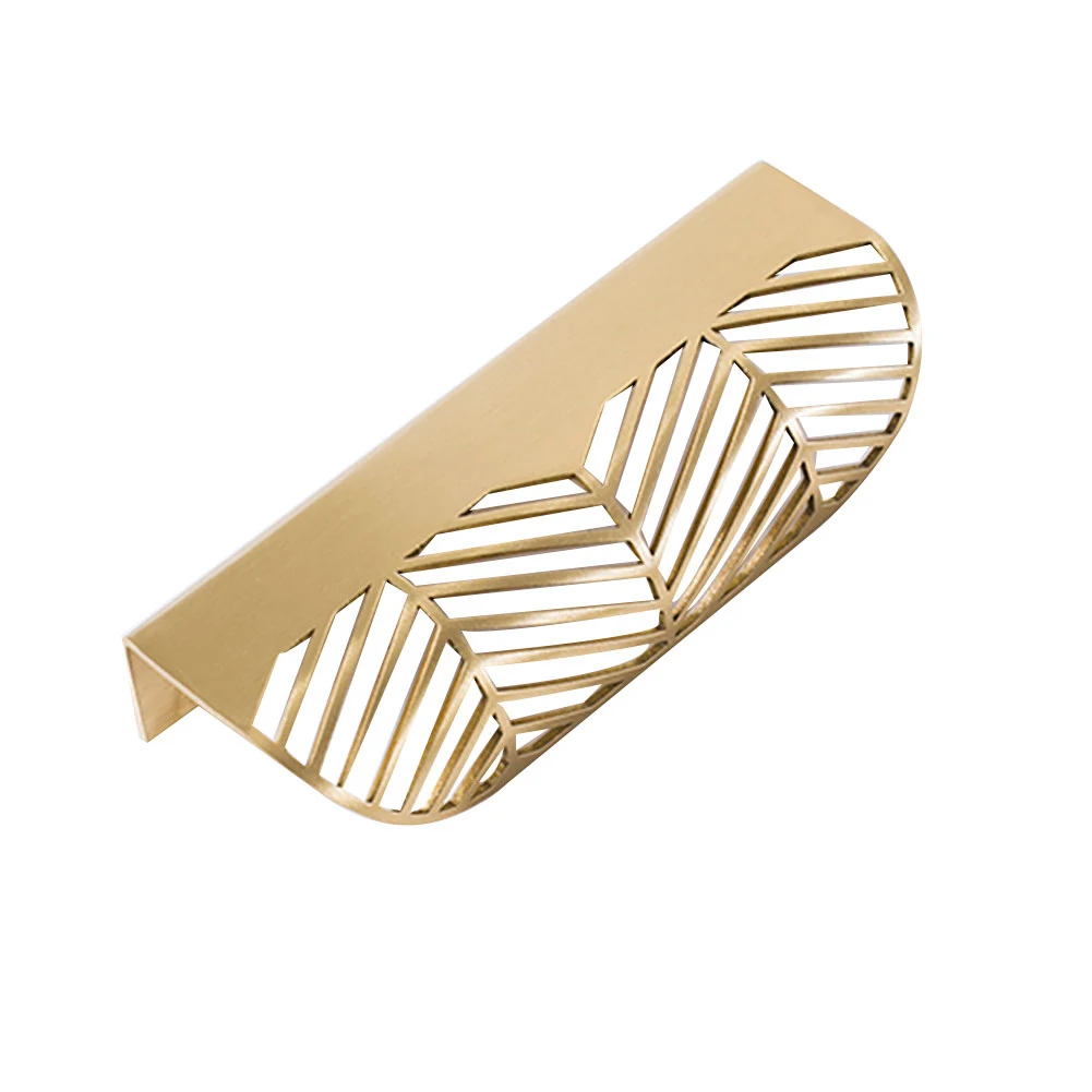 AIMINO OEM Gold Leaf Wardrobe Handle Custom Leaf Shape Drawer Handle Leaf hollow Handle For Furniture Cabinet Wardrobe Drawer