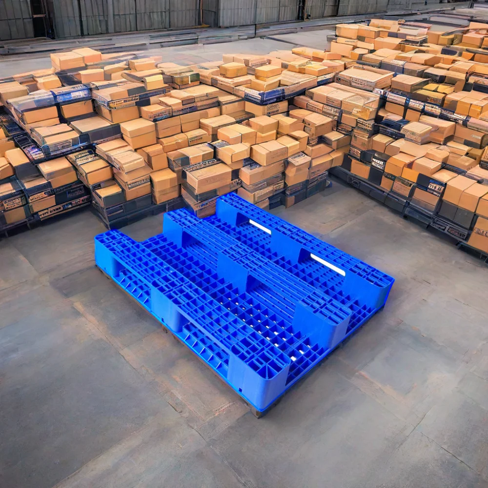 Euro Plastic Pallet HDPE Heavy Duty 4-Way Entry for Logistics and Transportation Applications