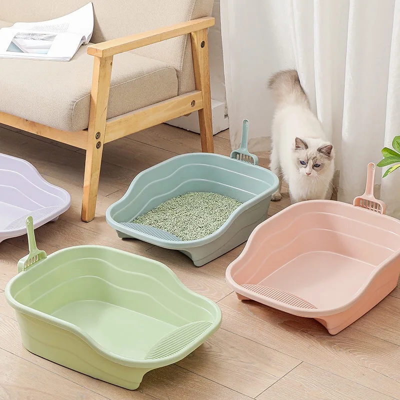 Factory direct wholesale plastic indoor pet cat litter box cat toilet toilet trainer tray