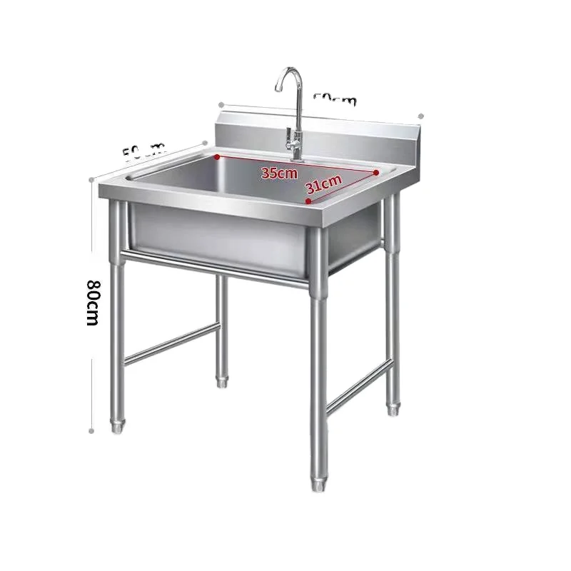Stainless steel sink with accessories