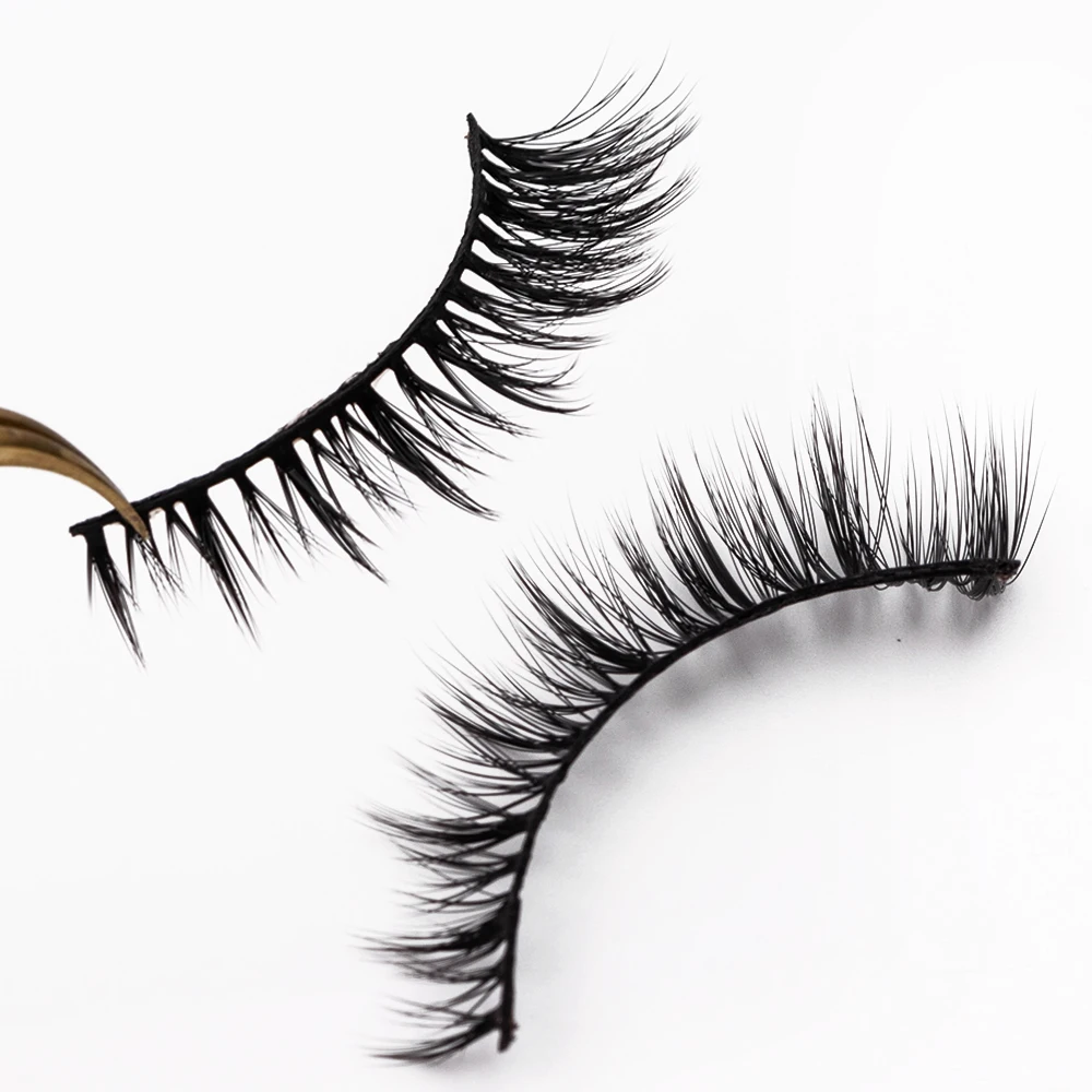 Individual Eye Lashes Vendor Natural Silk Strip Lashes Fluffy 3D Faux Cils Fan Eyelashes