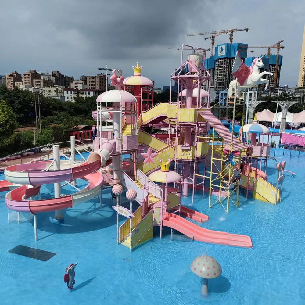 Оборудование WangMing Water Play из стекловолокна для бассейна водные горки для продажи