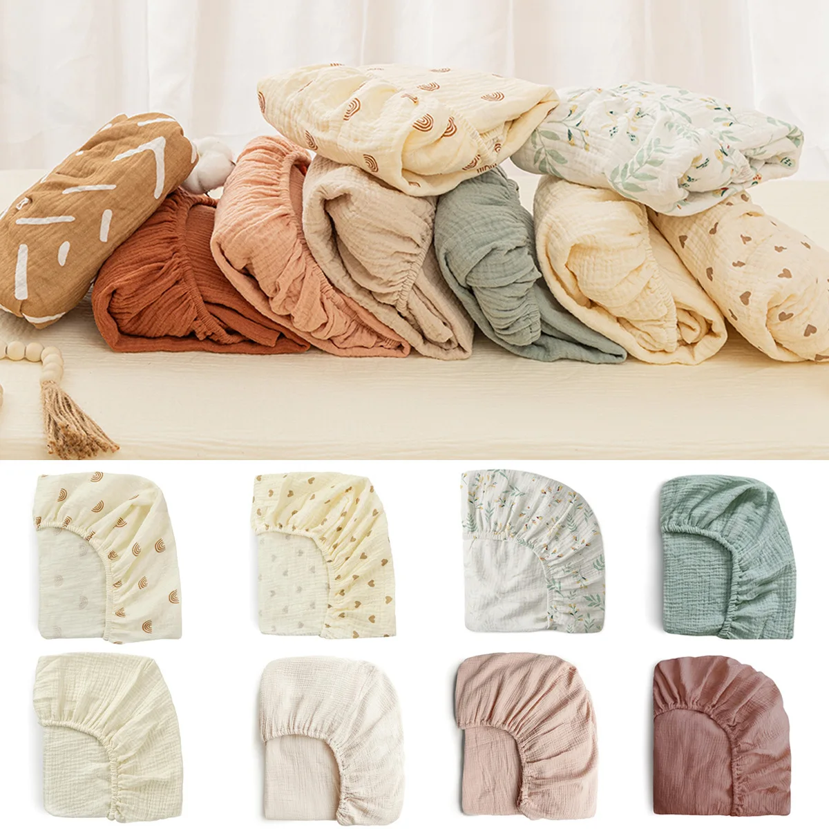 100% хлопковая мягкая детская простыня уютная муслиновая кроватка