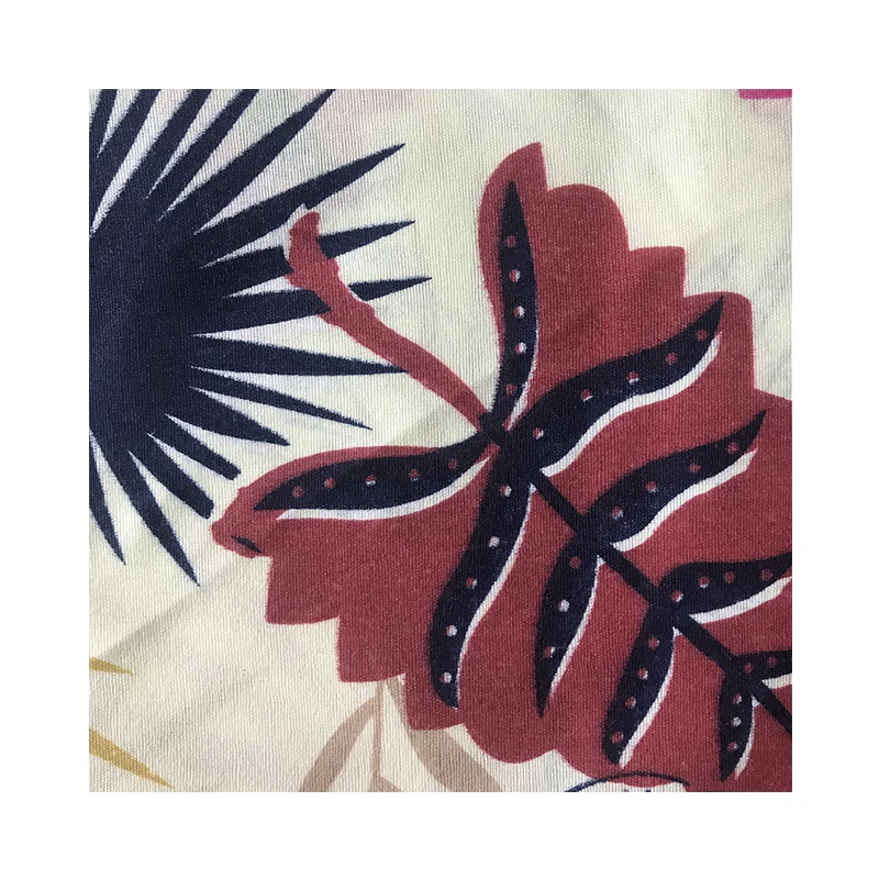 Wholesale 100% polyester pigment printing fabric 75D*150D leaf pattern bed sheet fabric